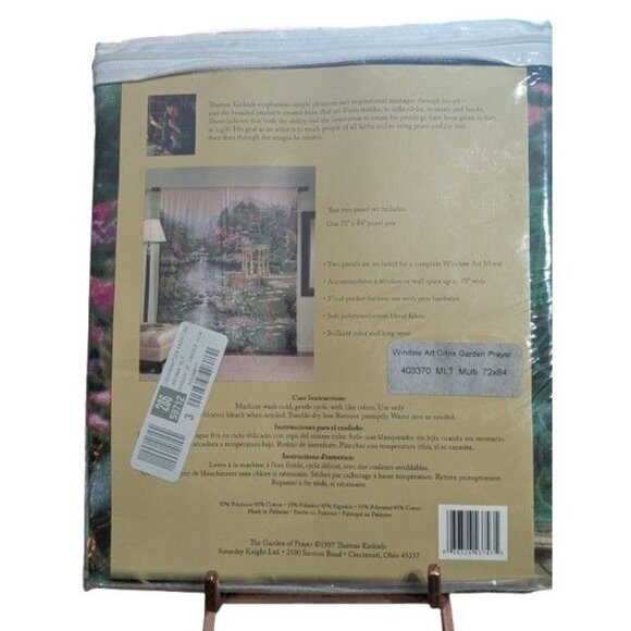 Thomas Kinkade The Garden of Prayer Window Art Curtain 72" X 84" Panel Pair New - Picture 3 of 5